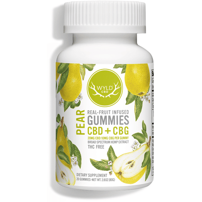Wyld CBD + CBG Broad Spectrum Pear Gummies