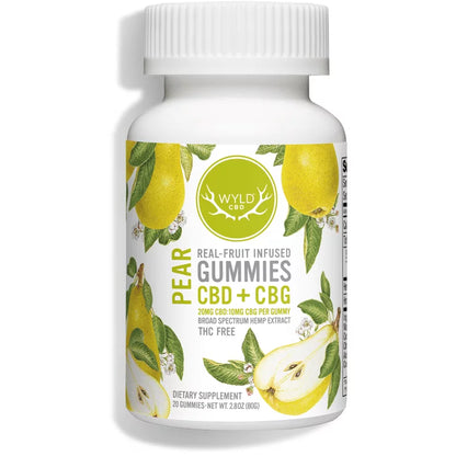 Wyld CBD + CBG Broad Spectrum Pear Gummies