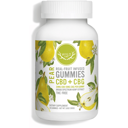 Wyld CBD + CBG Broad Spectrum Pear Gummies