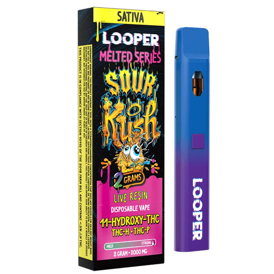 dimo looper melted series 11 hydroxy thc disposable 2g sour kush