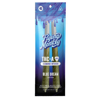 Flying Monkey THC-A Diamond Infused Pre Rolls 4G | 2ct
