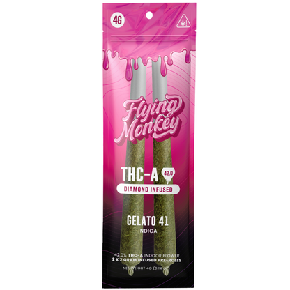 Flying Monkey THC-A Diamond Infused Pre Rolls 4G | 2ct