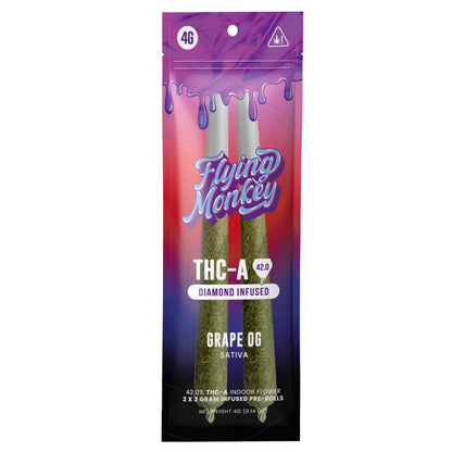 Flying Monkey THC-A Diamond Infused Pre Rolls 4G | 2ct
