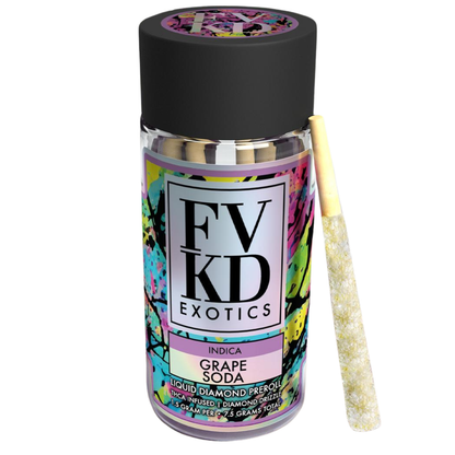 FVKD Exotics Liquid Diamond Pre Rolls 7.5G | 5ct