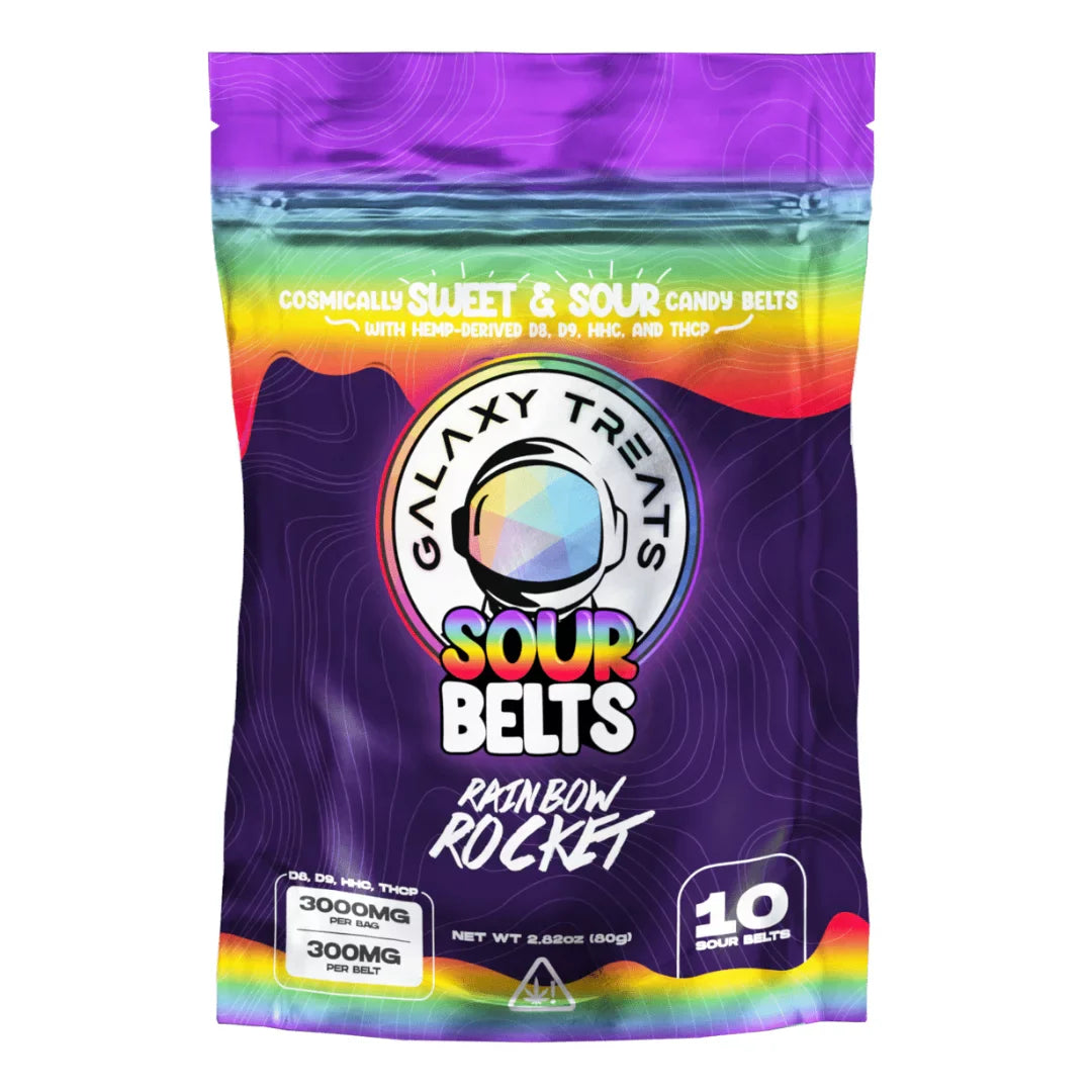 galaxy treats sour belts 3000mg rainbow rocket