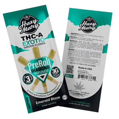 Hazy Mary THC-A Exotic Diamond Pre-Rolls 1G | 3ct