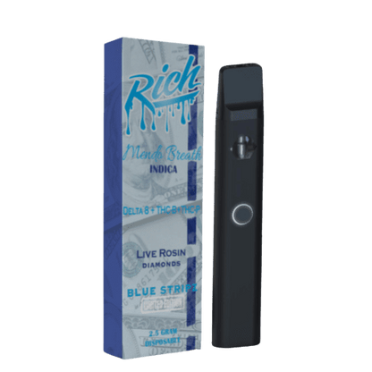 Rich Delta 8 + THC-B + THC-P Live Resin Blue Stripz Disposables 2.5G