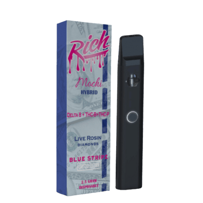 Rich Delta 8 + THC-B + THC-P Live Resin Blue Stripz Disposables 2.5G