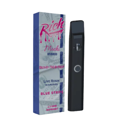Rich Delta 8 + THC-B + THC-P Live Resin Blue Stripz Disposables 2.5G