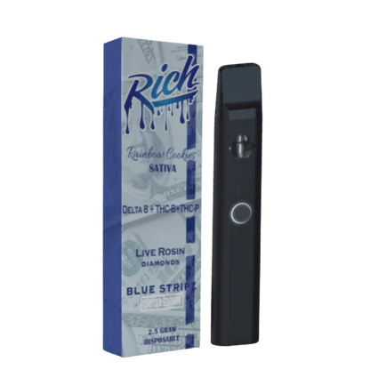 Rich Delta 8 + THC-B + THC-P Live Resin Blue Stripz Disposables 2.5G