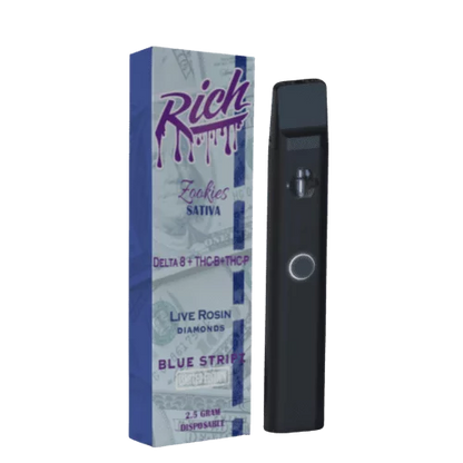 Rich Delta 8 + THC-B + THC-P Live Resin Blue Stripz Disposables 2.5G