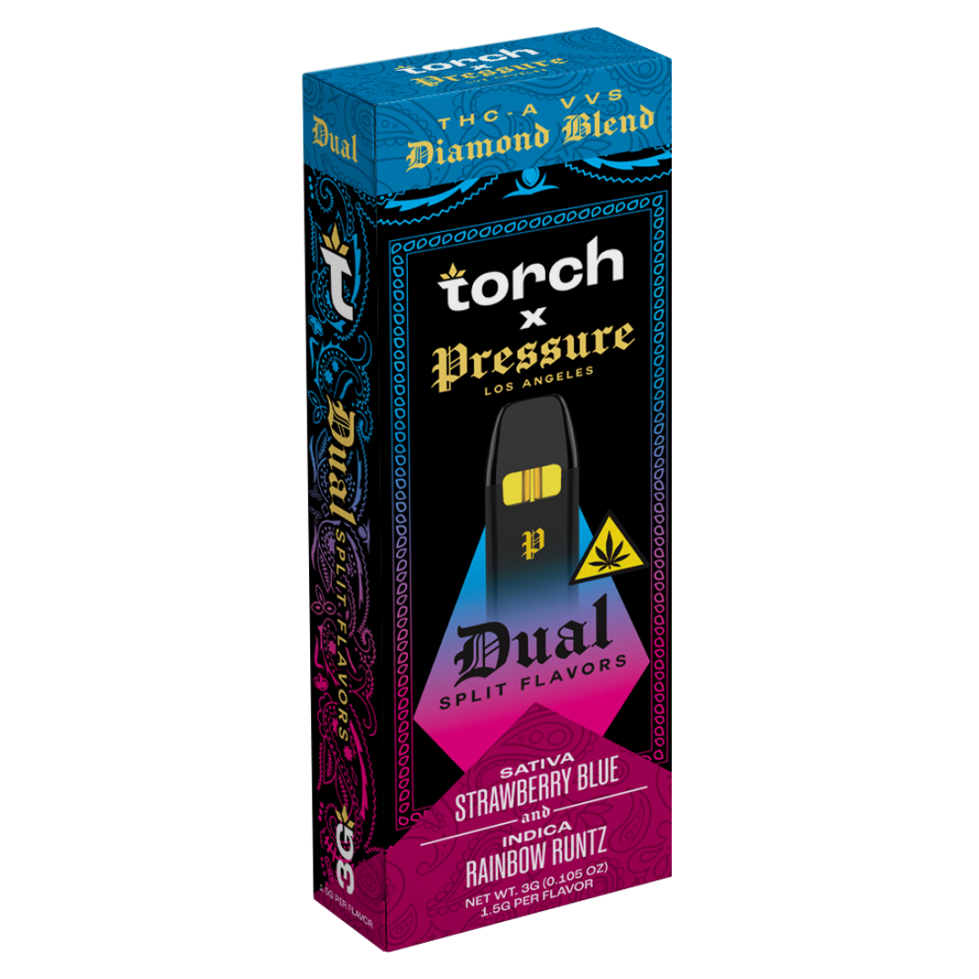 Torch x Pressure THC-A Diamond Blend Dual Disposable 3G - D8 Gas