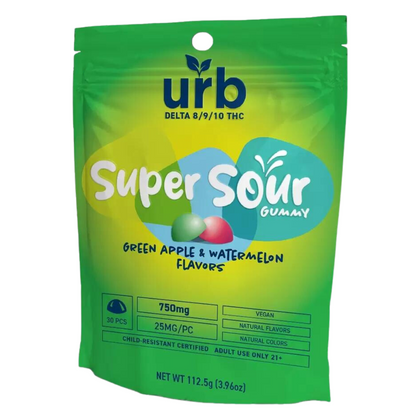 URB D8 D9 D10 Super Sour Gummies 750mg
