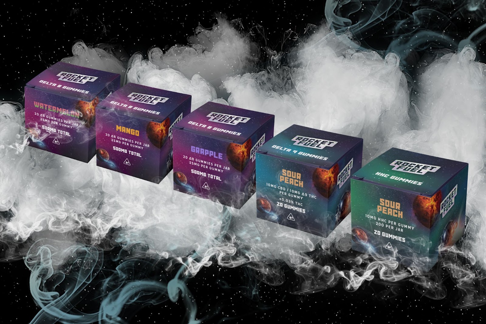 Rocket Fuel Delta 8 Delta 9 HHC Gummies