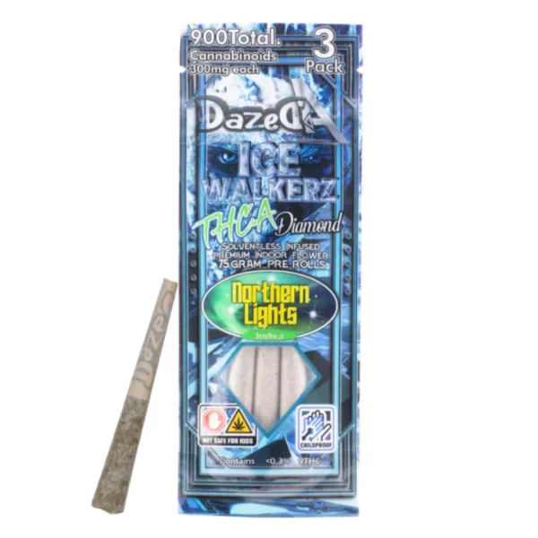 dazed8 ice walkerz thc a pre rolls 2.25g northern lights