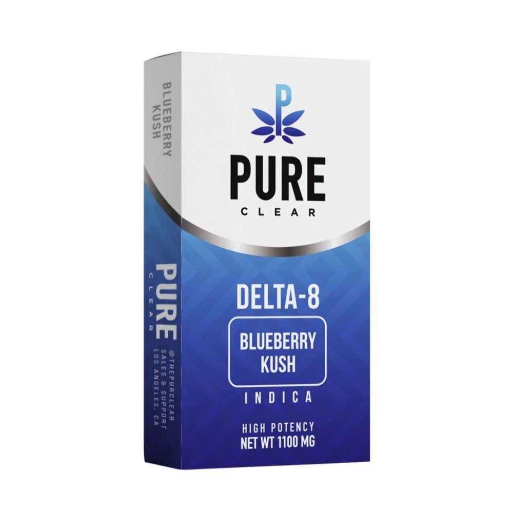 Pure Clear Blueberry kush Delta 8 Cartridge 1mL