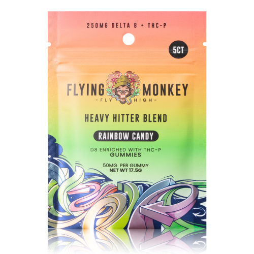 flying monkey heavy hitter 250mg gummies rainbow candy