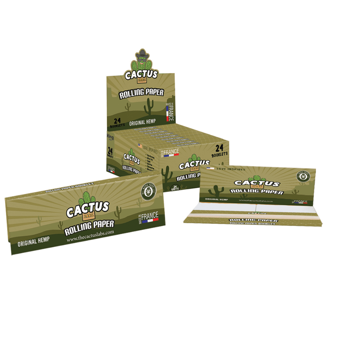 cactus labs king size papers with tips 20pc original hemp