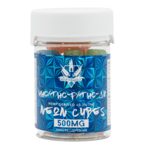 hemp wellness tri blend gummies 500mg neon cubes