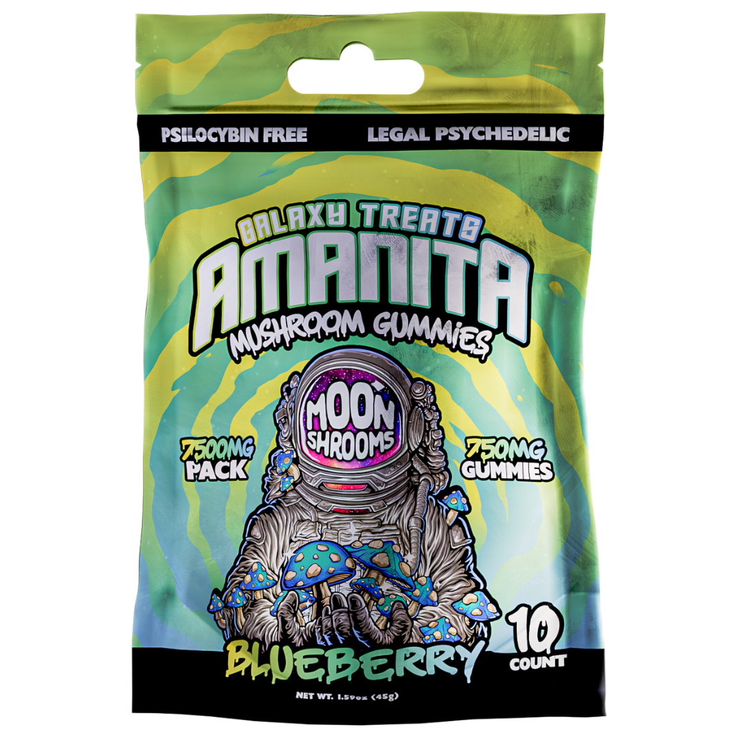 Galaxy Treats Amanita Mushroom Gummies 7500mg blueberry