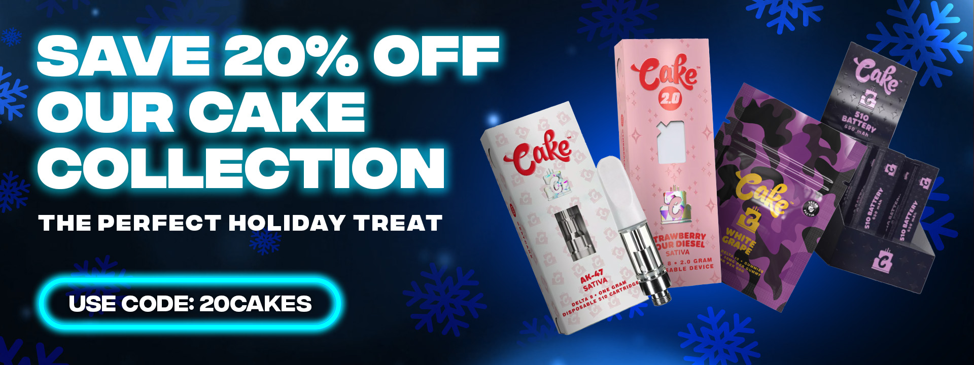 Use Code 20CAKES To Save 20% OFF Cake Items
