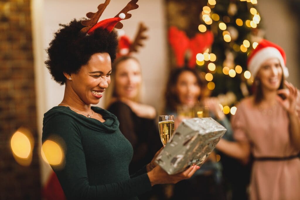 Women Excited to get Gifts
