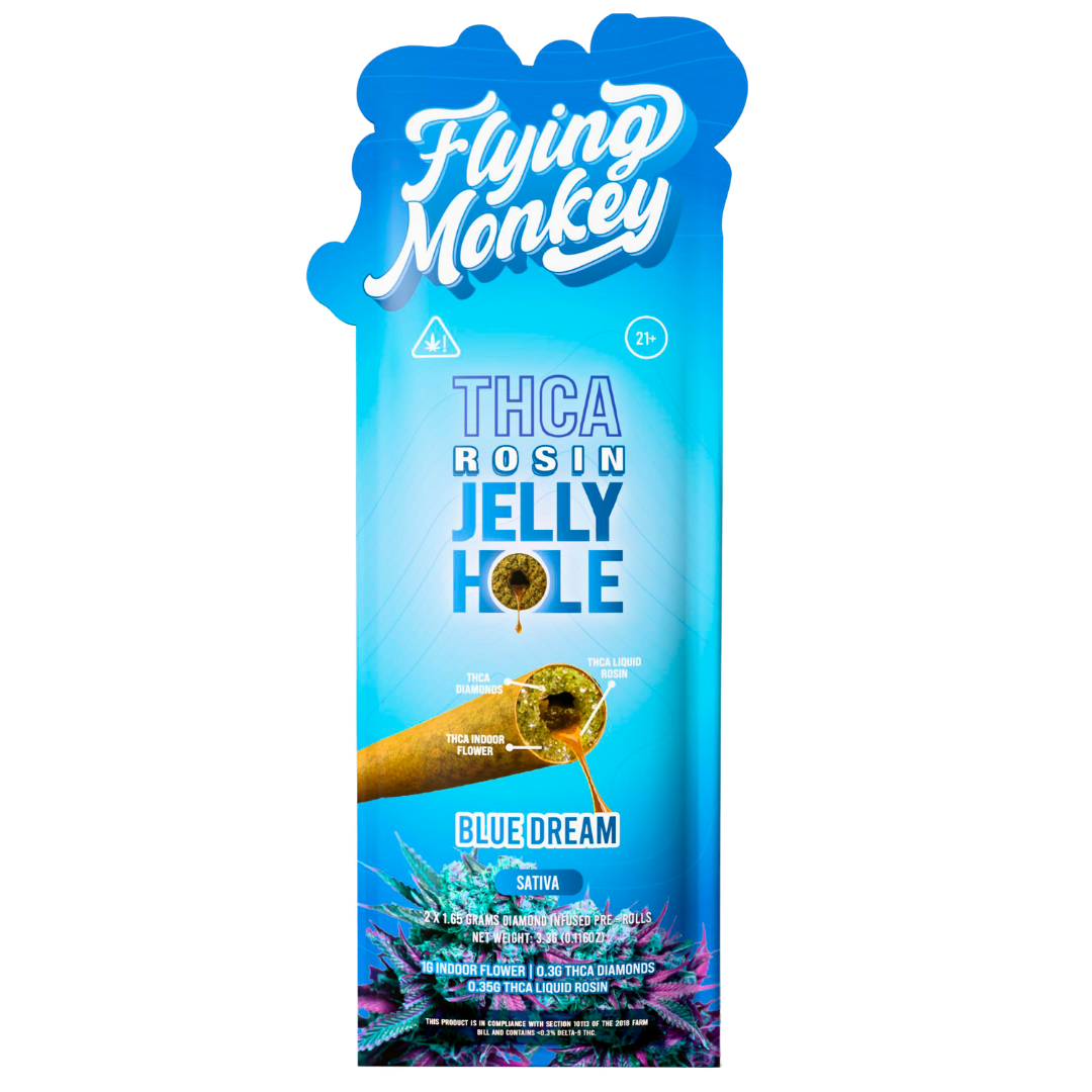 Flying Monkey THC-A Rosin Jelly Hole Pre-Rolls 3.3G | 2pk - Image 4