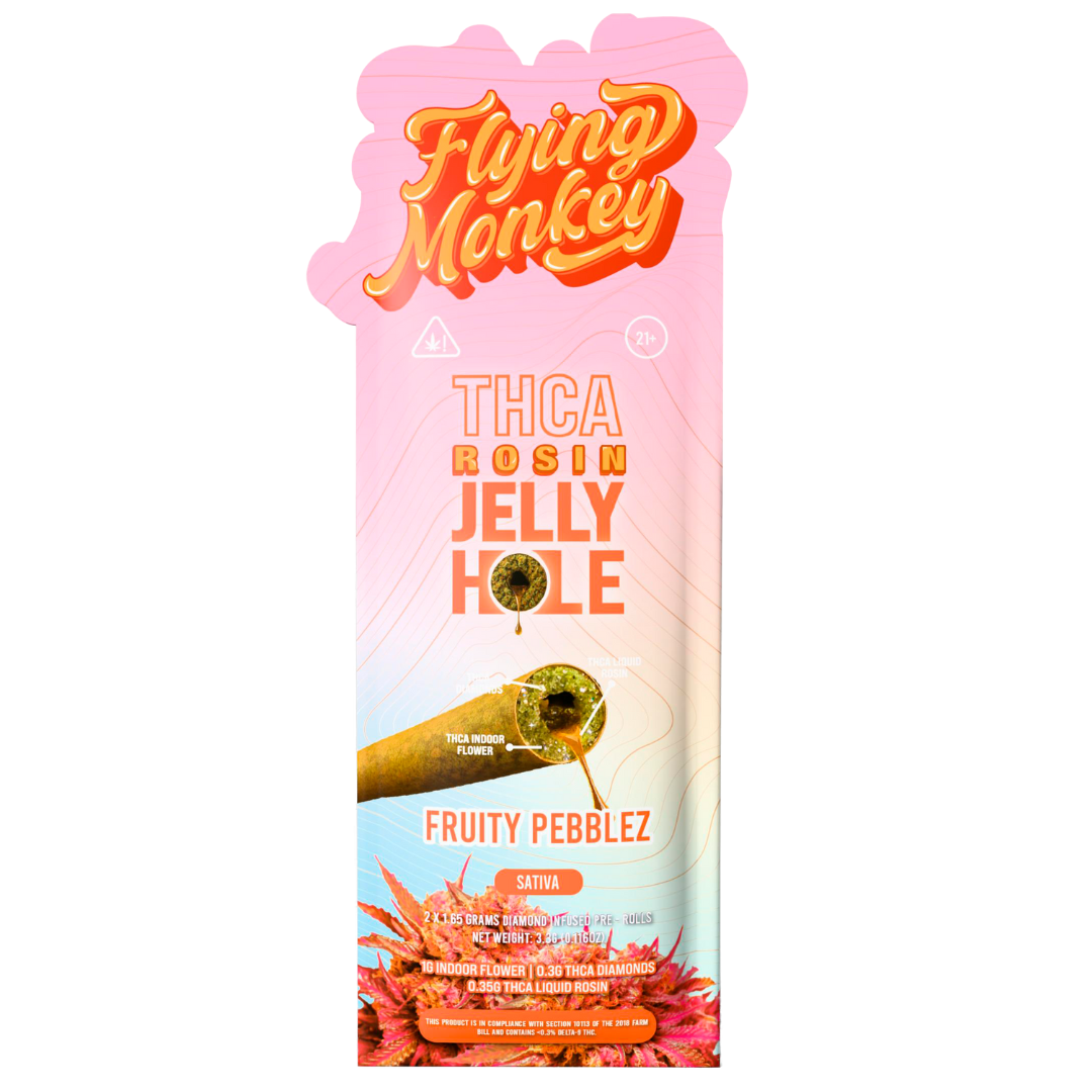 Flying Monkey THC-A Rosin Jelly Hole Pre-Rolls 3.3G | 2pk - Image 2