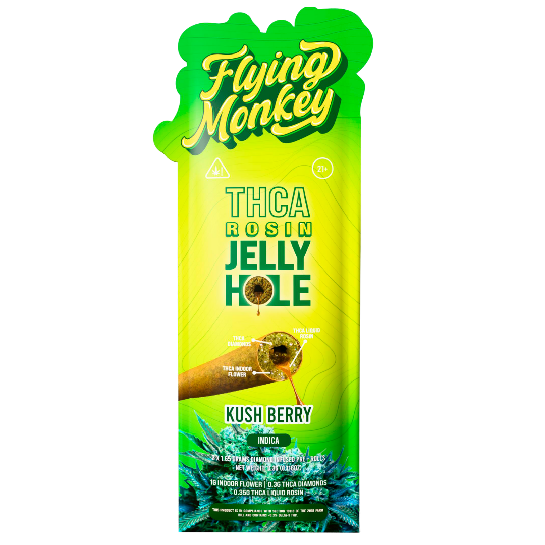 Flying Monkey THC-A Rosin Jelly Hole Pre-Rolls 3.3G | 2pk - Image 3