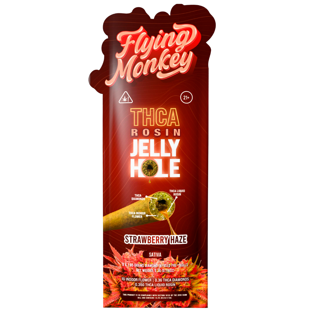 Flying Monkey THC-A Rosin Jelly Hole Pre-Rolls 3.3G | 2pk - Image 7