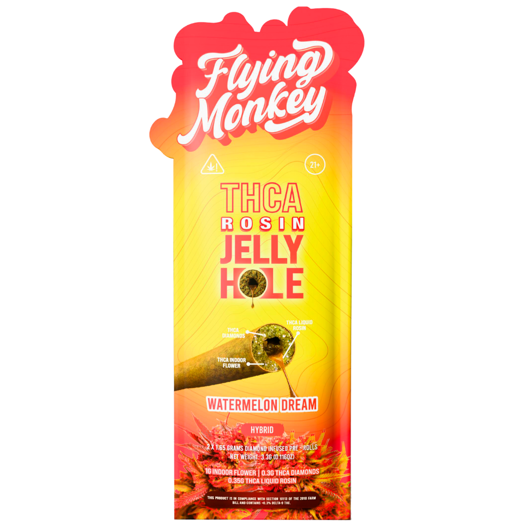 Flying Monkey THC-A Rosin Jelly Hole Pre-Rolls 3.3G | 2pk - Image 8