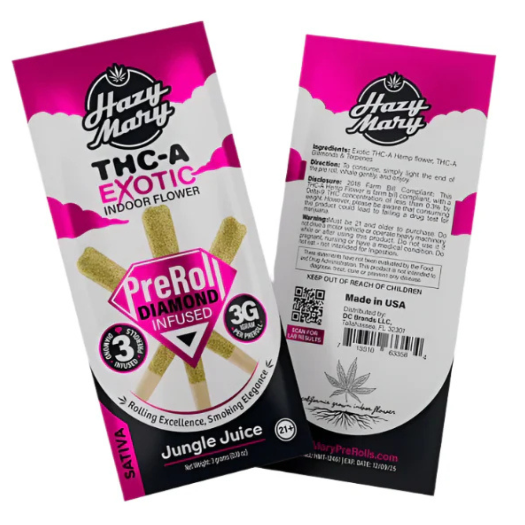 Hazy Mary THC-A Exotic Diamond Pre-Rolls 1G | 3ct - Image 2