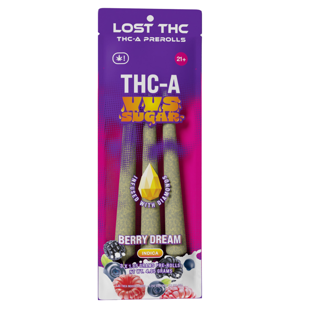 Lost THC THC-A VVS Sugar Pre-Rolls 4.95G | 3ct - Image 6