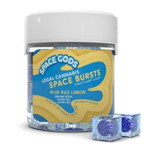 space gods delta 9 space bursts 300mg blue razz lemon