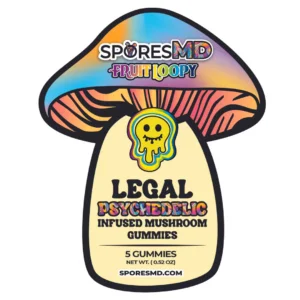 sporesMD hhc mushroom gummies 150mg fruit loopy