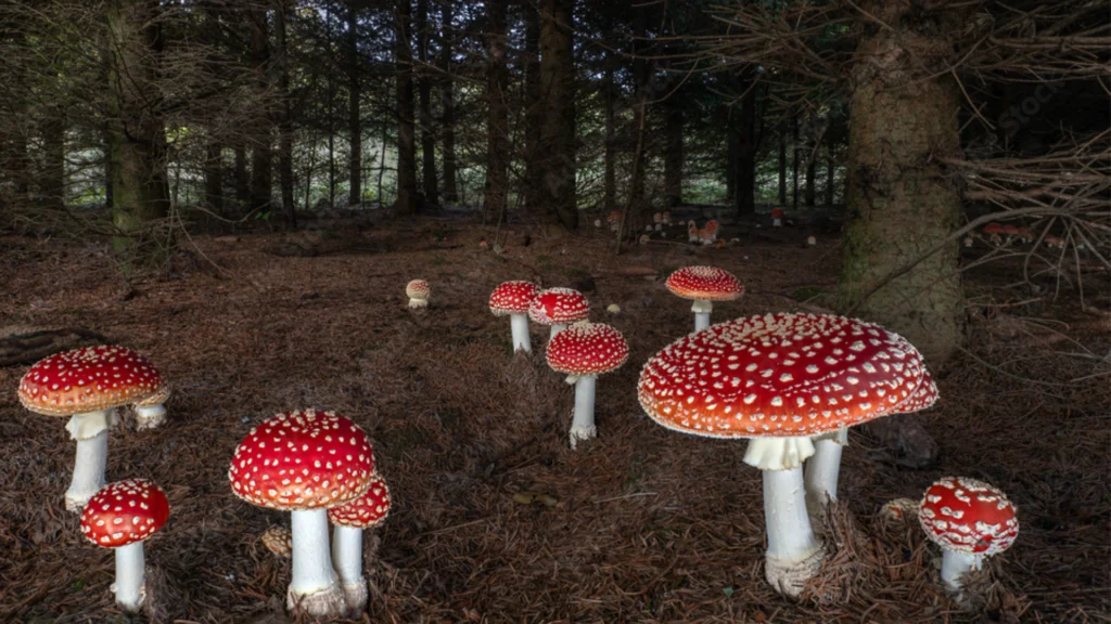 environment amanita muscaria grows in